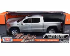 2019 GMC Sierra 1500 SLT Crew Cab Pickup Truck, Silver - Motor Max 79361SV - 1/27 Scale Diecast Car