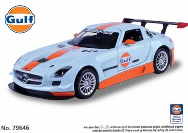 Motor Max Mercedes-Benz SLS AMG GT3, Gulf Oil - Motormax 79646 - 1/24 Scale Diecast Model Toy Car