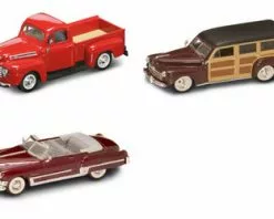 Lucky Road Signature 1940s Classics Diecast Car Package - Three 1/43 Scale 1940s Classics Diecast Model Cars