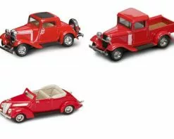 Lucky Road Signature 1930s Classics Diecast Car Package - Three 1/43 Scale 1930s Classics Diecast Model Cars