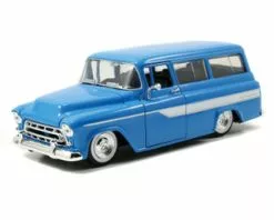 1957 Chevy Suburban, Blue - Jada Toys 97190/4 - 1/24 Scale Diecast Model Toy Car