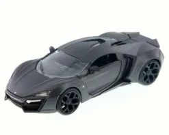 Jada Toys Lykan HyperSport, Black Matte - JADA 98028 - 1/24 Scale Diecast Model Toy Car