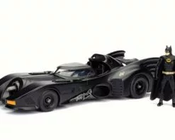 Jada Toys 1989 Batmobile W/ Batman Figure, Black - Jada 98260 - 1/24 Scale Diecast Model Toy Car