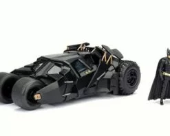 Jada Toys 2008 The Dark Knight Batmobile W/ Batman Figure, Black - 98261W - 1/24 Scale Diecast Model Toy Car