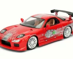 Jada Toys Dom's Mazda RX-7 F8 Fate Of Furious, Red - Jada 98338 - 1/24 Scale Diecast Model Toy Car