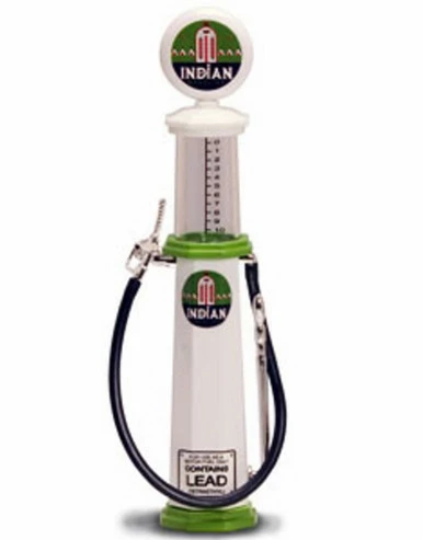Lucky Road Signature Cylinder Gas Pump Indian Gasoline, White - Yatming 98752 - 1/18 Scale Diecast Model