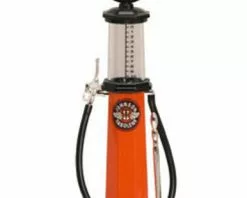 Lucky Road Signature Cylinder Gas Pump Johnson Gasoline, Orange - Yatming 98762 - 1/18 Scale Diecast Model