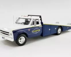 Goodyear Tires 1967 Chevy C30 Ramp Truck, Blue And White - Acme A1801706 - 1/18 Scale Diecast Car