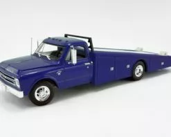 1967 Chevy C30 Ramp Truck, Dark Blue - Acme A1801709 - 1/18 Scale Diecast Model Toy Car