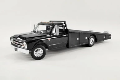 1967 Chevy C30 Ramp Truck, Black - Acme A1801710 - 1/18 Scale Diecast Model Toy Car