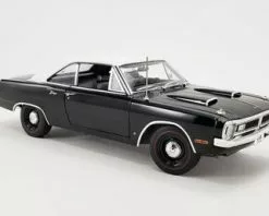 1970 Dodge Dart Swinger 340 W/ Vinyl Top, Black W/ White - Acme A1806407VT - 1/18 Scale Diecast Car