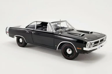 1970 Dodge Dart Swinger 340 W/ Vinyl Top, Black W/ White - Acme A1806407VT - 1/18 Scale Diecast Car