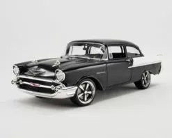 1957 Chevy 150 Restomod Hourglass, Black - Acme A1807012 - 1/18 Scale Diecast Model Toy Car