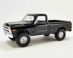 ModelToyCars 1970 Chevy K10 4x4 Pickup Truck, Black - Acme A1807215 - 1/18 Scale Diecast Model Toy Car