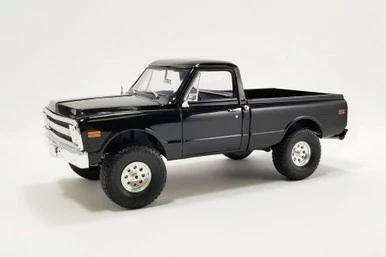 ModelToyCars 1970 Chevy K10 4x4 Pickup Truck, Black - Acme A1807215 - 1/18 Scale Diecast Model Toy Car