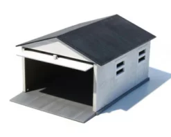 Mini Garage Snap-Together, White - AMT AMT1361/12 - 1/64 Scale Plastic Diorama Kit