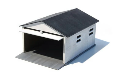 Mini Garage Snap-Together, White - AMT AMT1361/12 - 1/64 Scale Plastic Diorama Kit