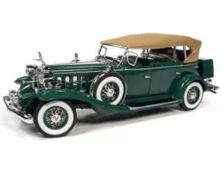 1932 Cadillac V16 Sport Phaeton, Dark Green - Auto World AW314 - 1/18 Scale Diecast Model Toy Car