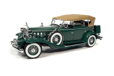 1932 Cadillac V16 Sport Phaeton, Dark Green - Auto World AW314 - 1/18 Scale Diecast Model Toy Car
