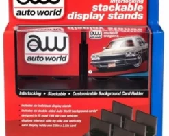 Interlocking Stackable Display Stands, Black - Auto World AWDC017 - 1/64 Scale Accessory