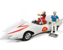 Speed Racer Mach 5 With Chim Chim And Speed Racer Figures. , Speed Racer - Auto World AWSS124 - 1/18 Scale Diecast Model Toy Car