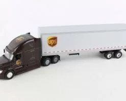 UPS Tractor Trailer, Brown And White - Daron GW68061 - 1/64 Scale Diecast Model Toy Car