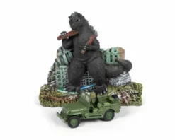 Johnny Lightning Willys MB Jeep Japan Police Reserve Corps W/Godzilla JLDR008/24 - 1/64 Scale Diecast Model Toy Car