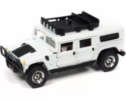 2006 Hummer H1 Alpha With Roof Rack, Bright White - Johnny Lightning JLCG024/48B - 1/64 Scale Diecast Model Toy Car