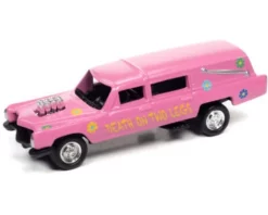 Custom Haulin' Hearse, Flat Strawberry Pink - Johnny Lightning JLSP180/24A - 1/64 Scale Diecast Car