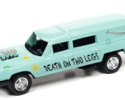 Custom Haulin' Hearse, Flat Light Turquoise Teal - Johnny Lightning JLSP180/24B - 1/64 Diecast Car