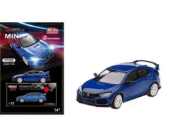 2017 Honda Civic Type R (FK8) Modulo (LHD), Aegean Blue - Mini GT MGT00017-MJ - 1/64 Diecast Car