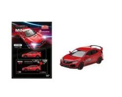 2017 Honda Civic Type R (FK8), Red - Mini GT MGT00024-MJ - 1/64 Scale Diecast Model Toy Car