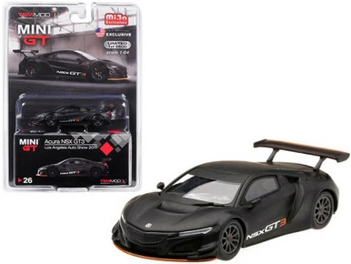 Acura NSX GT3, Matte Black - Mini GT MGT00026-MJ - 1/64 Scale Diecast Model Toy Car